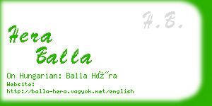 hera balla business card